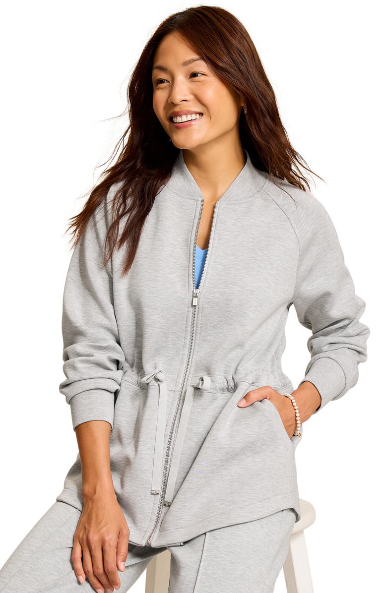 Tommy Bahama Palm Voyage Zip-Up Jacket, Alternate, color, Pearl Grey Heather