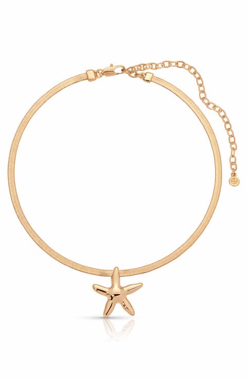 Mermaid Cove Smooth Starfish Pendant Necklace