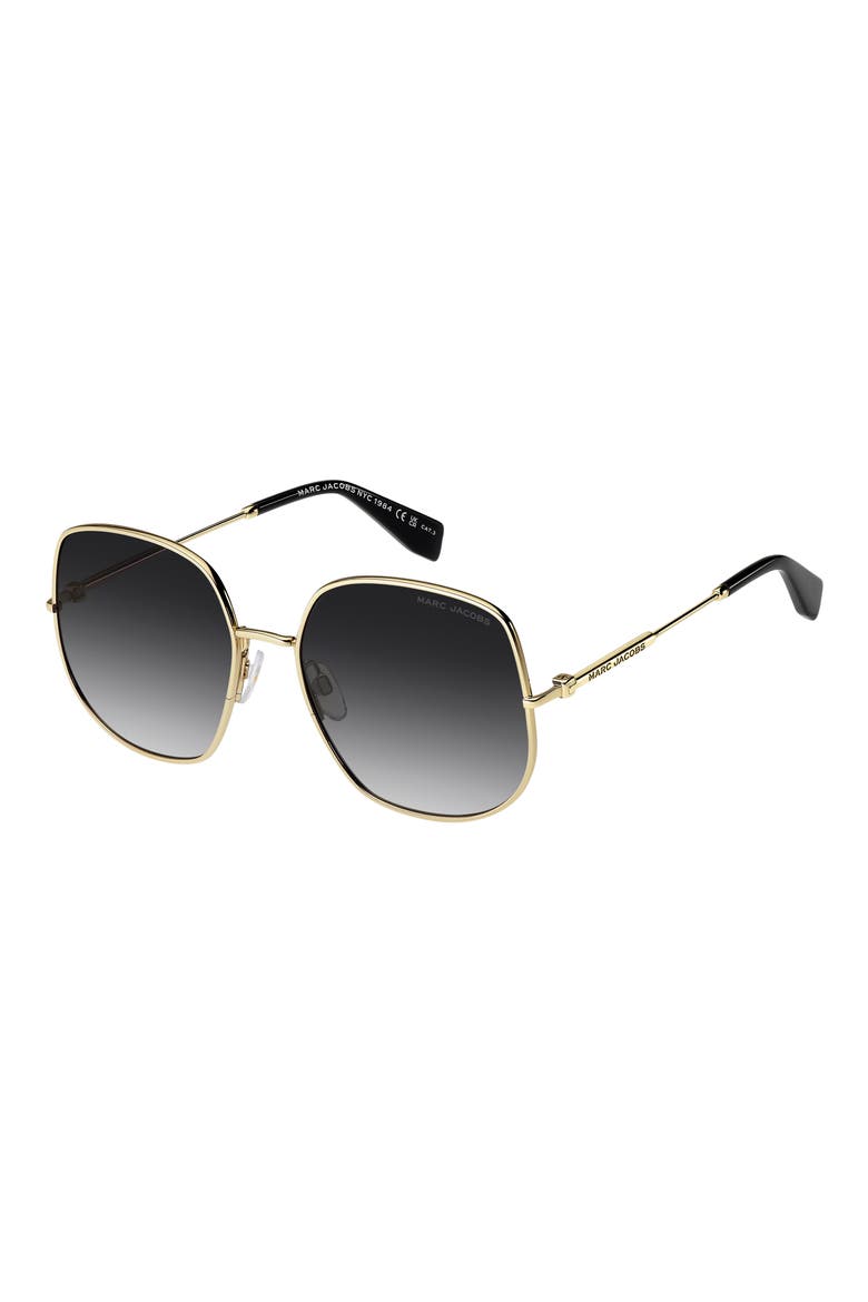 59mm Gradient Square Sunglasses, Alternate, color, GOLD BLACK/ DARK GREY