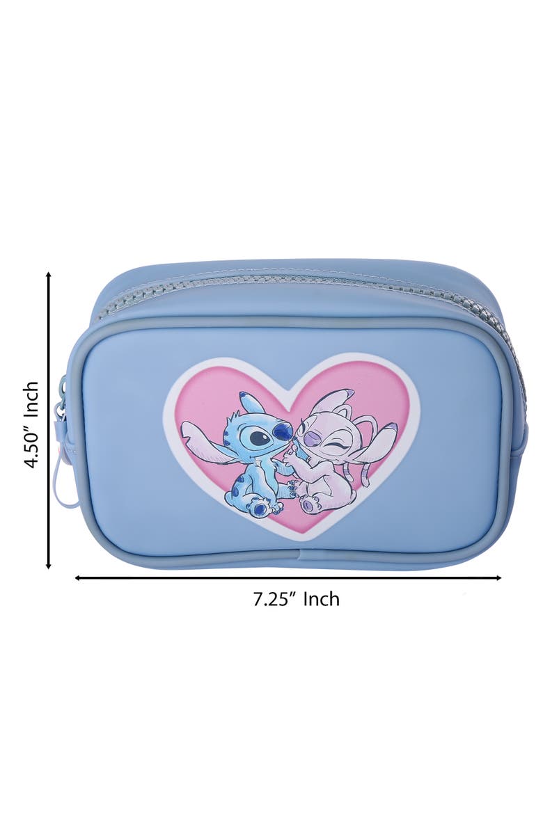 Angel and Stitch Makeup Bag, Alternate, color, Light Blue