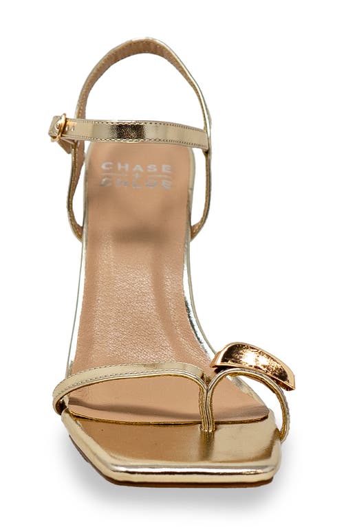 Chase & Chloe Chase And Chloe Kamiko Square Toe Sandal In Gold Metallic