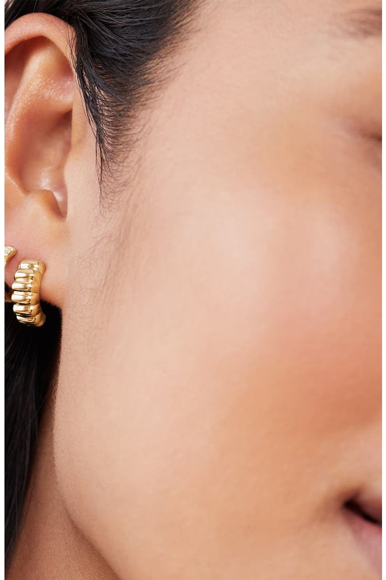 Croissant-Inspired Hoop Earrings, Alternate, color, Yellow Gold