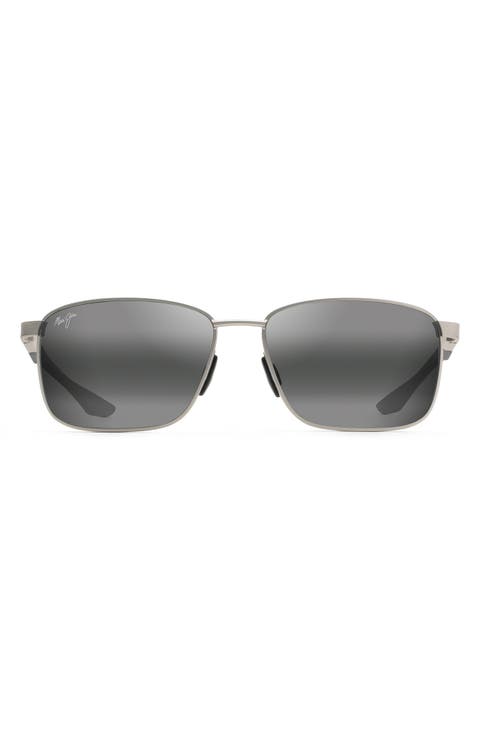 Kaala 58mm Polarized Rectangle Sunglasses