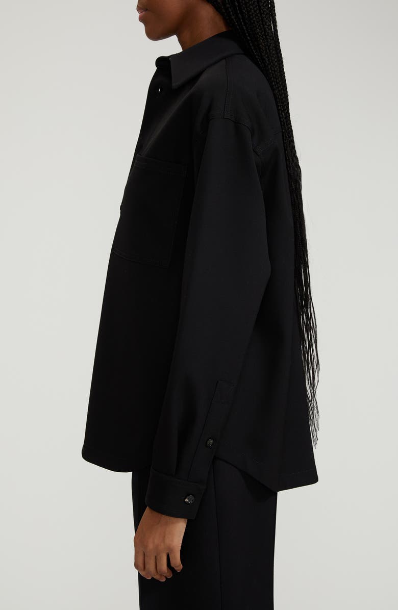 Bottega Veneta Oversize Grain de Poudre Stretch Wool Shirt, Alternate, color, 