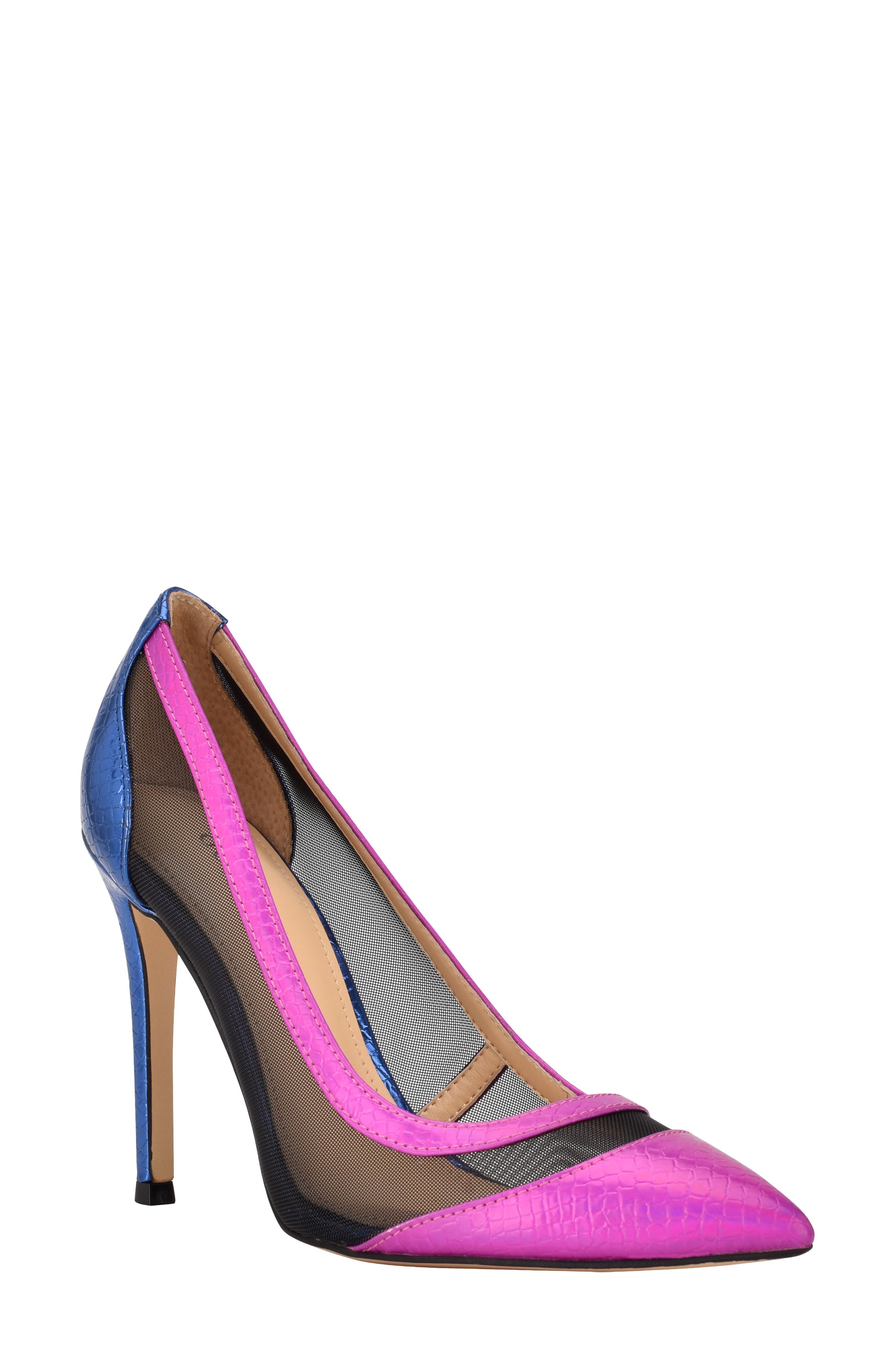 Ciera Pointy Toe Pump, Main, color, BLACK/ BLUE/ PINK