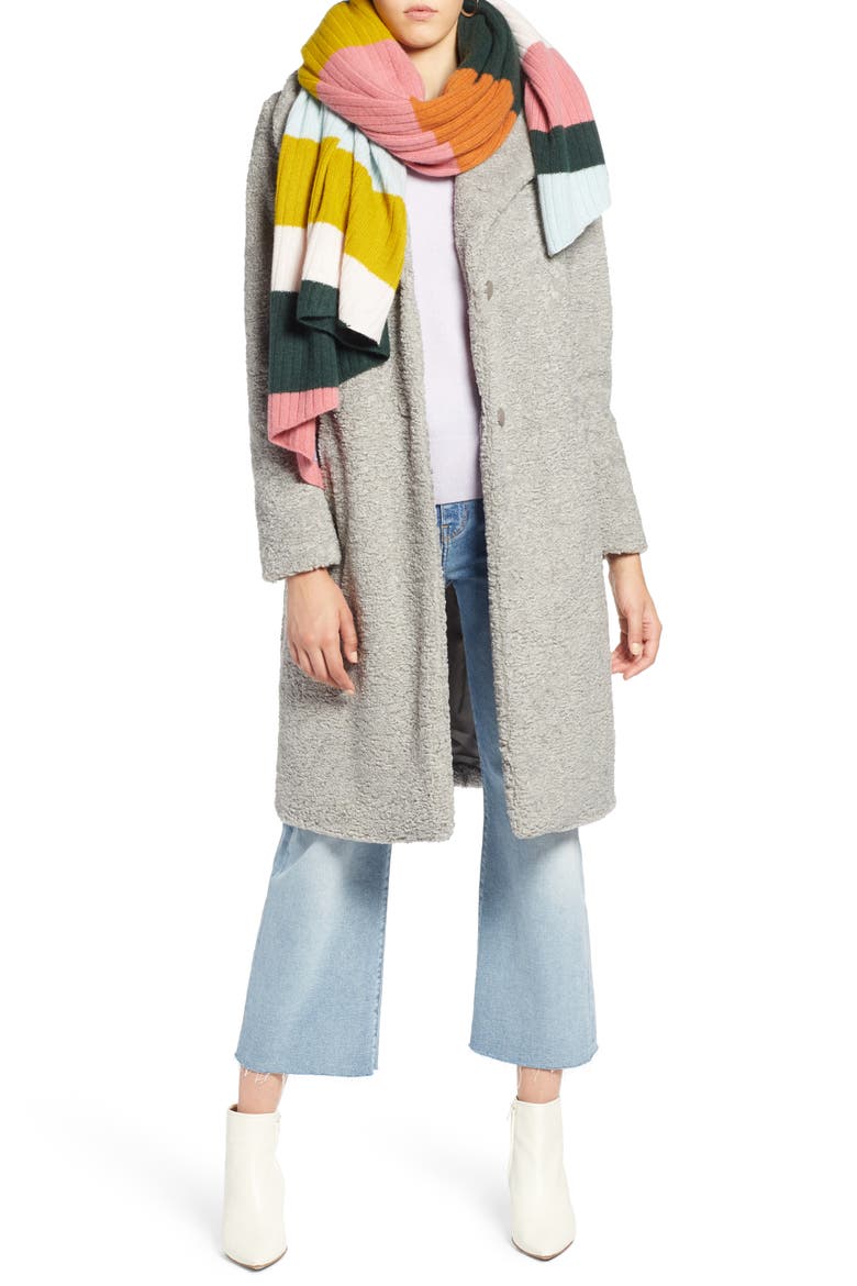 x Atlantic-Pacific Stripe Cashmere Wrap, Alternate, color, PINK MULTI