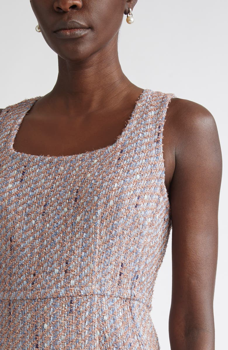 ST. JOHN Lena Metallic Tweed Sheath Dress, Alternate, color, Periwinkle/ Rose Lurex Multi