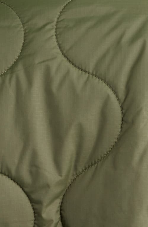Schott Nyc Dumbbell Quilted Ma-1 Ripstop Nylon Bomber Jacket In Green