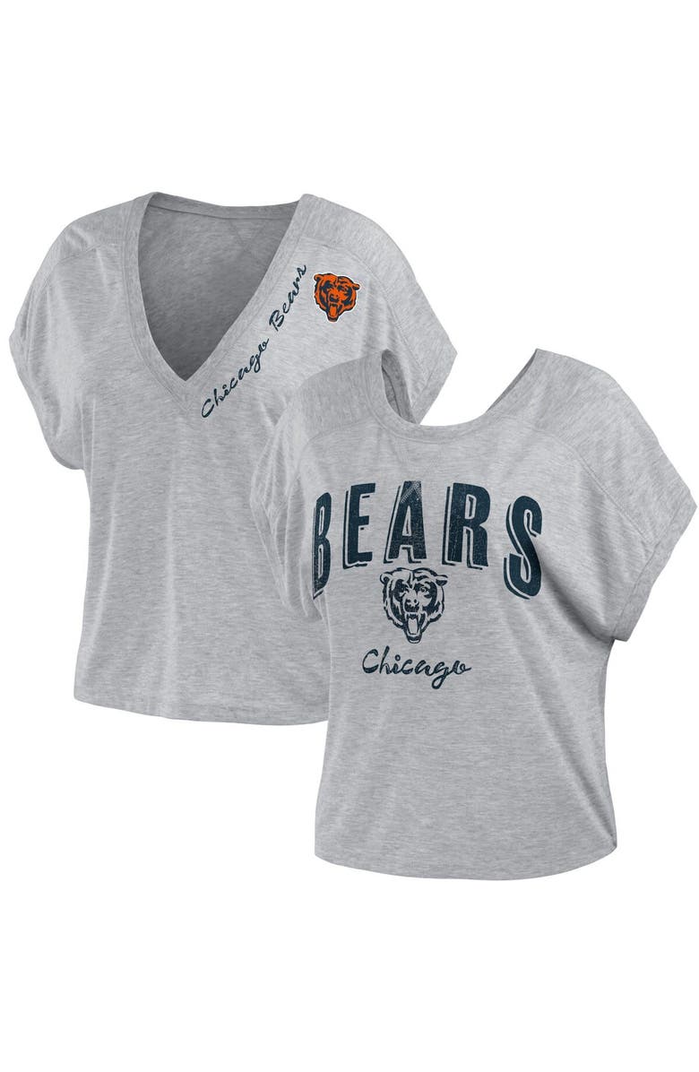 WEAR by Erin Andrews Women's WEAR by Erin Andrews Heather Gray Chicago Bears Reversible T-Shirt, Alternate, color,