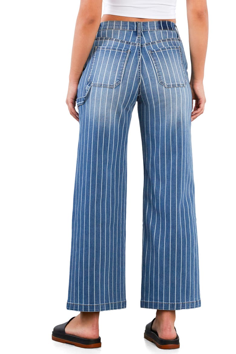 Stripe High Rise Wide Leg Jeans, Alternate, color, STONE BLUE STRIPES