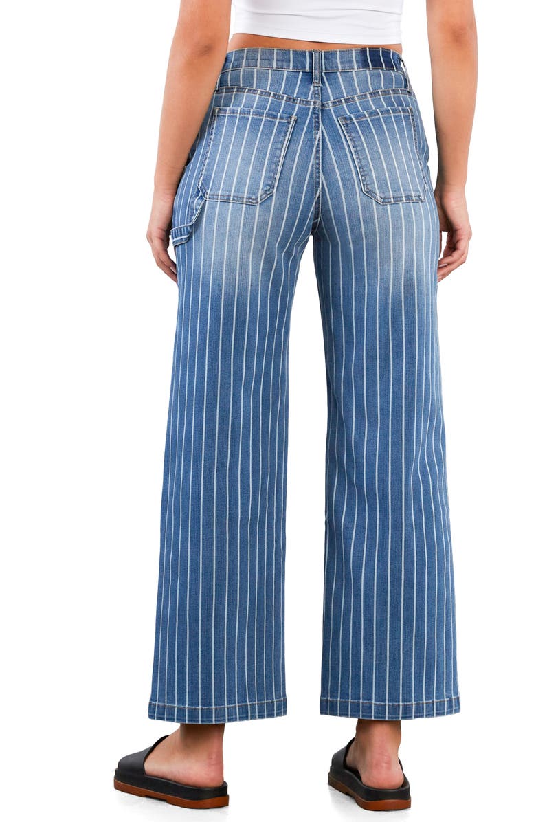 HINT OF BLU Stripe High Rise Wide Leg Jeans, Alternate, color, Stone Blue Stripes