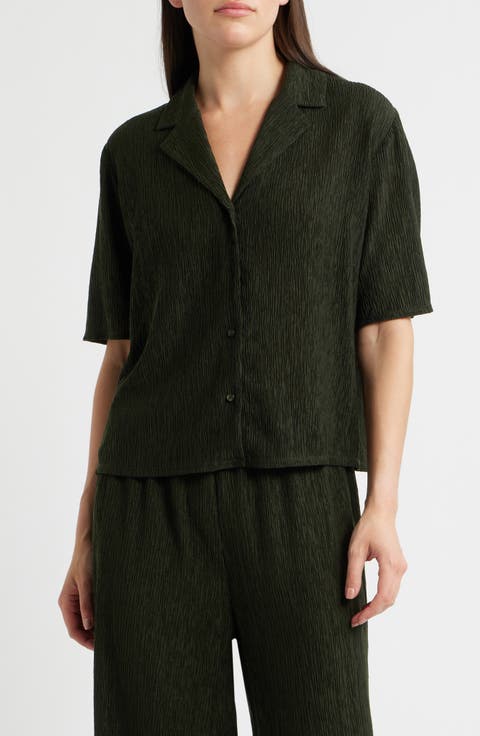 Texture Elbow Sleeve Shirt