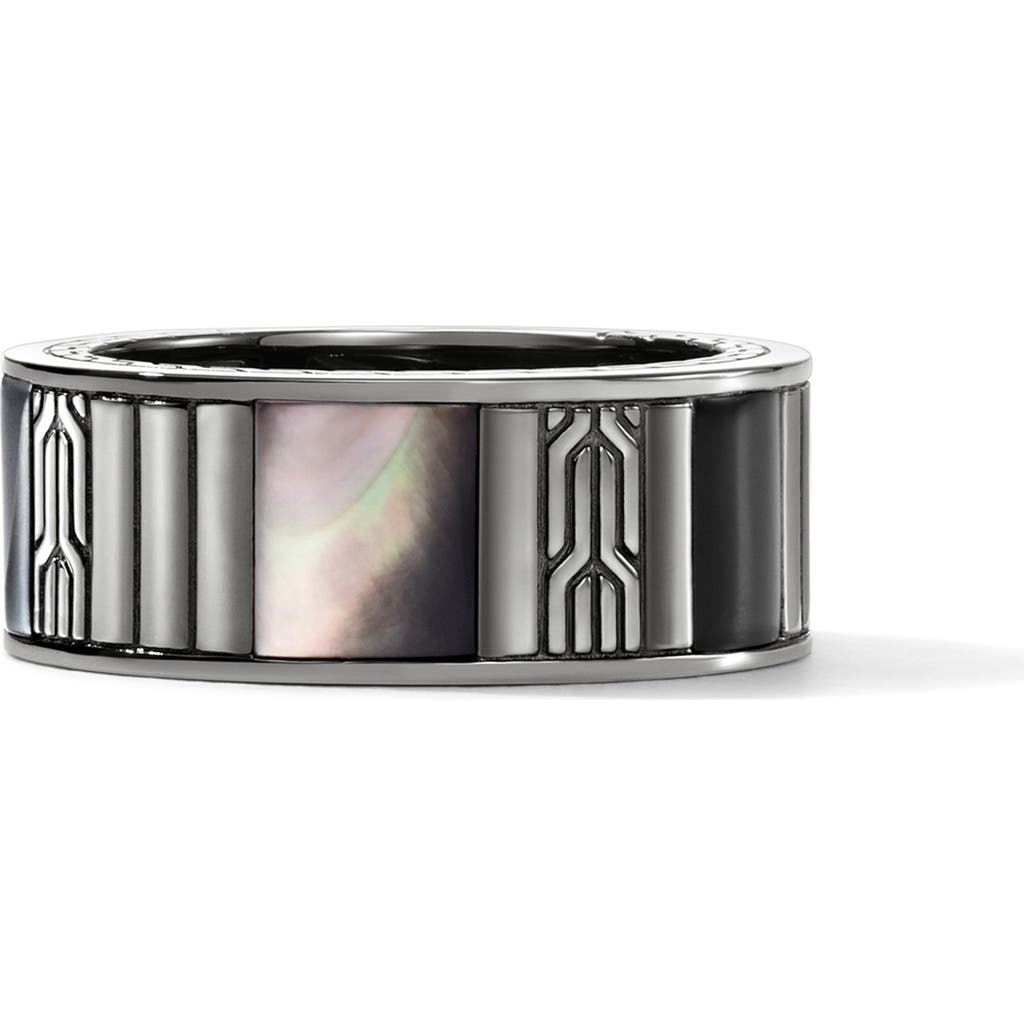 John Hardy Carved Chain Band Ring, 9.5mm in Dark Silver  product