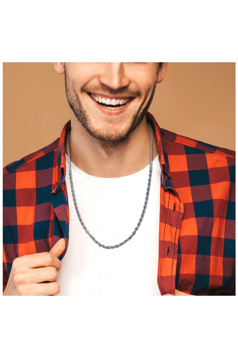 Singapore Link Chain Necklace, Alternate, color, SILVER