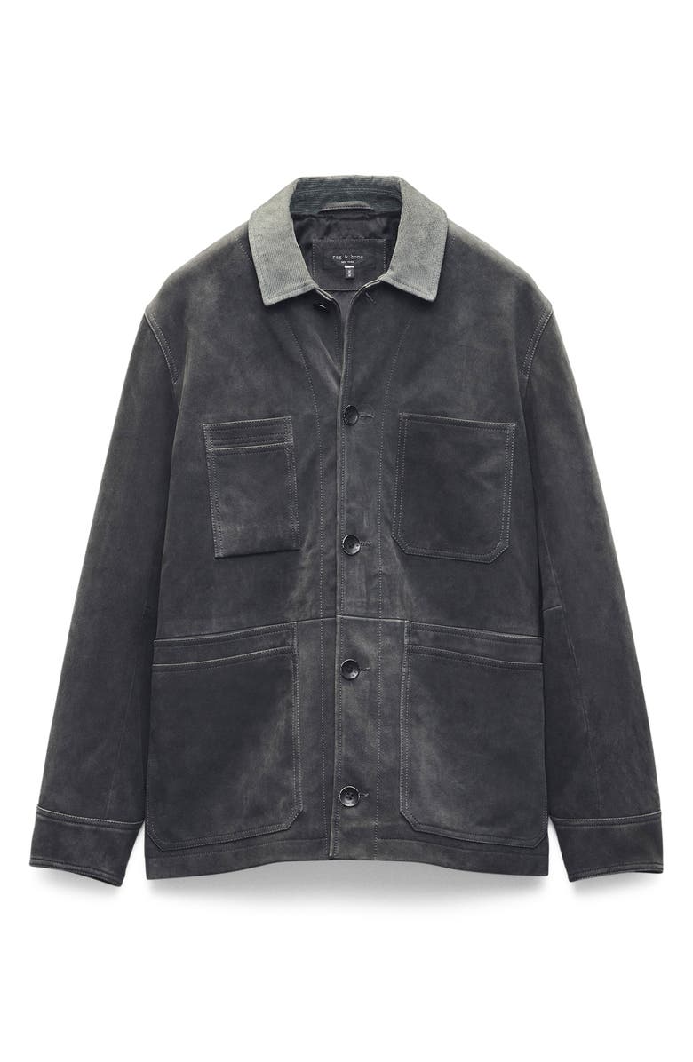 rag & bone Graham Suede Chore Jacket, Alternate, color, Dark Grey