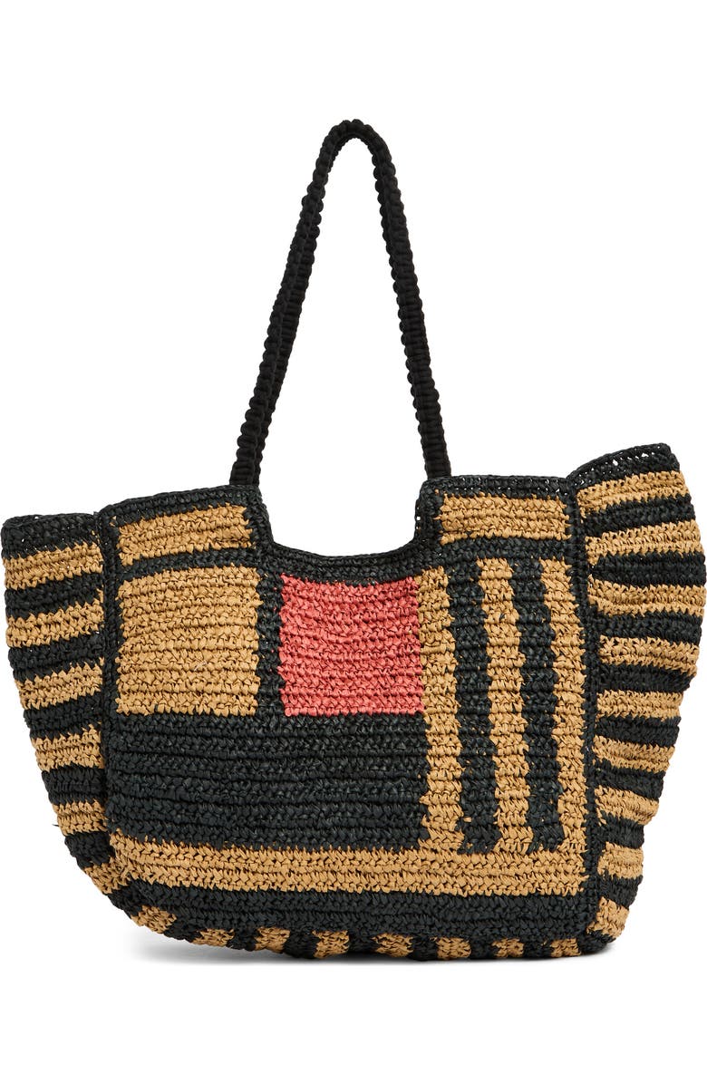 Collection XIIX Stripe Raffia Tote Bag, Alternate, color, Rust Multi