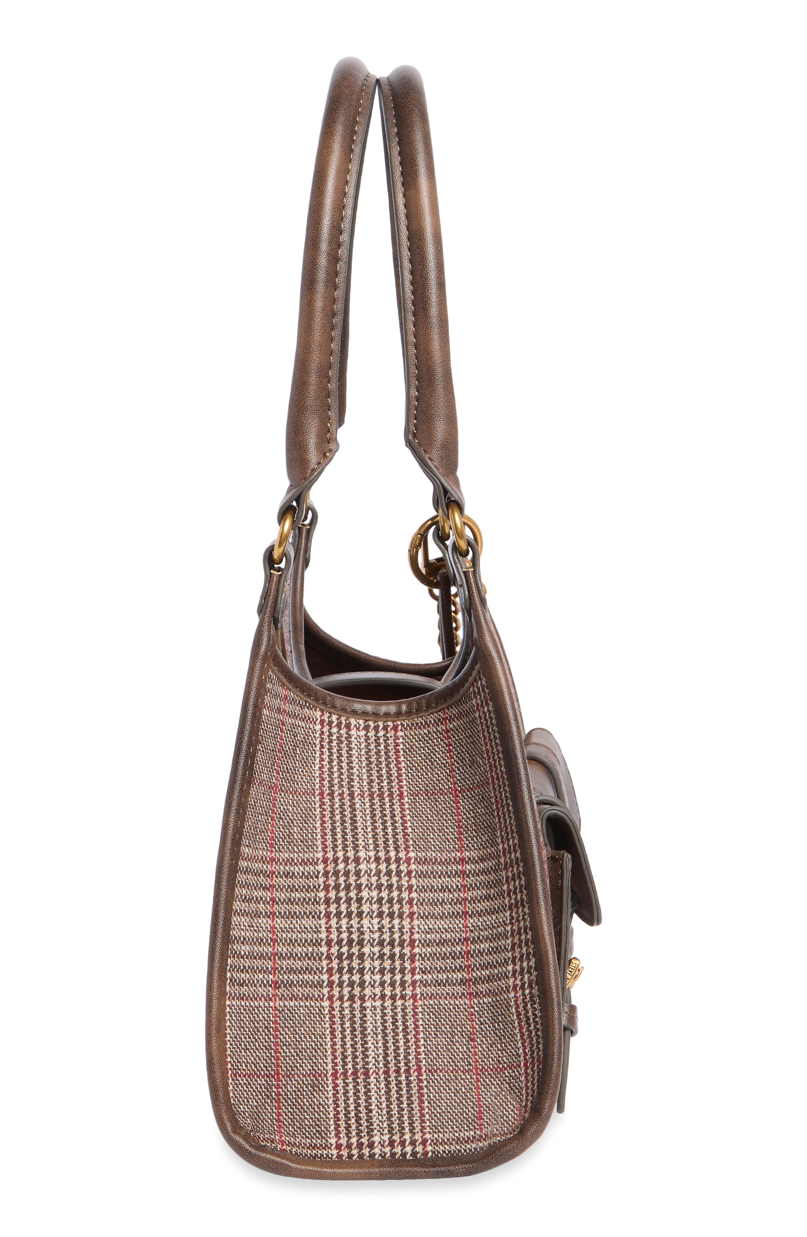 Virginia Top Handle Shoulder Bag, Alternate, color, BROWN HOUNDSTOOTH