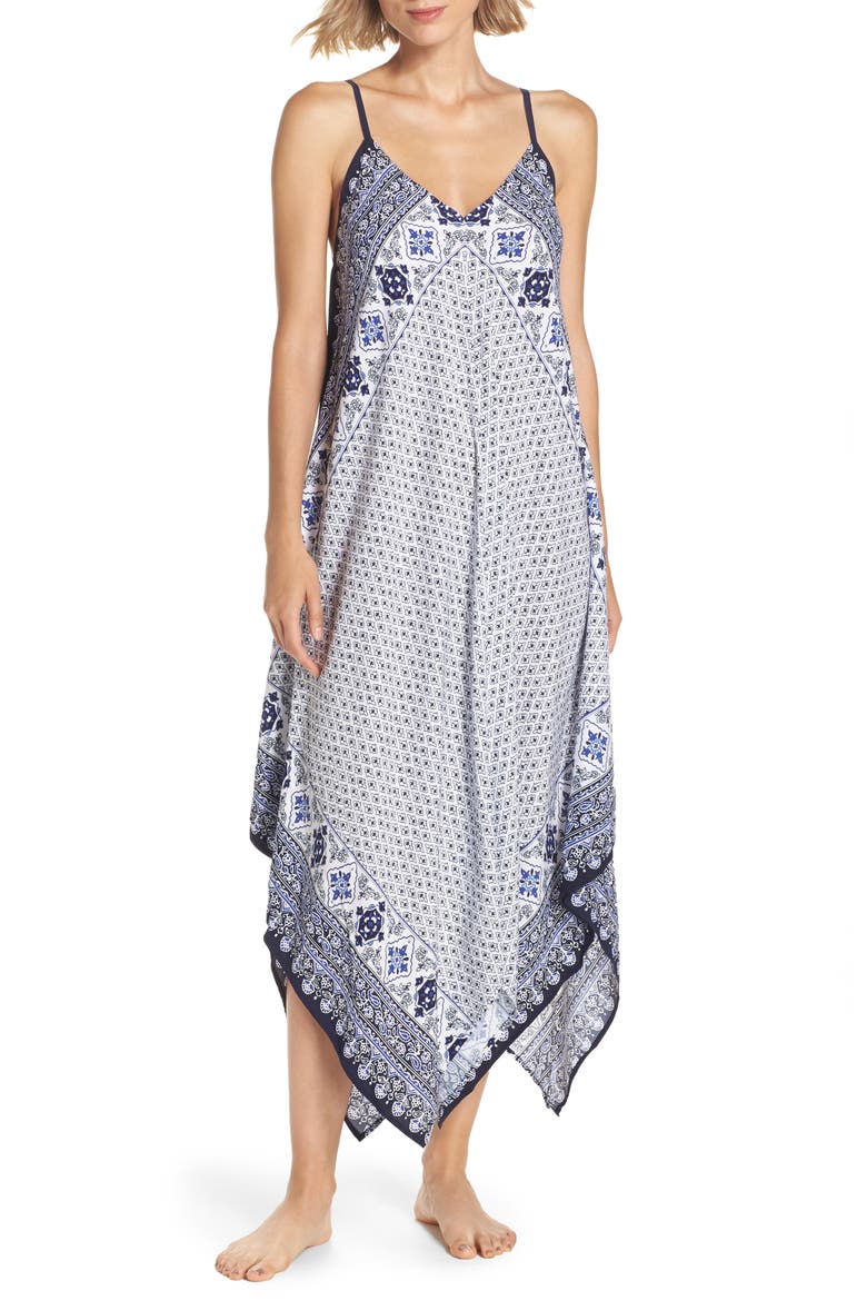 Border Print Cover-Up Maxi Dress, Main, color, DARK SANIBEL