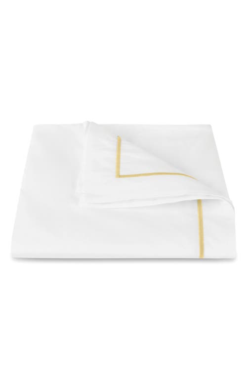 Matouk Bergamo Cotton Percale Duvet Cover In White