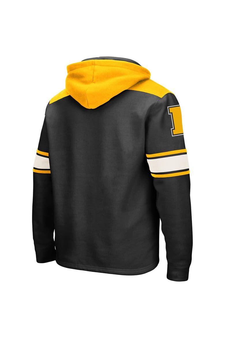 Men's Colosseum Black Iowa Hawkeyes 2.0 Lace-Up Pullover Hoodie, Alternate, color, Black