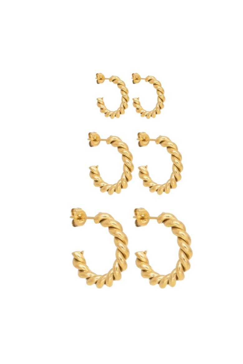 Rope Hoop Earrings Perfect for Any Occasion, Alternate, color, Gold