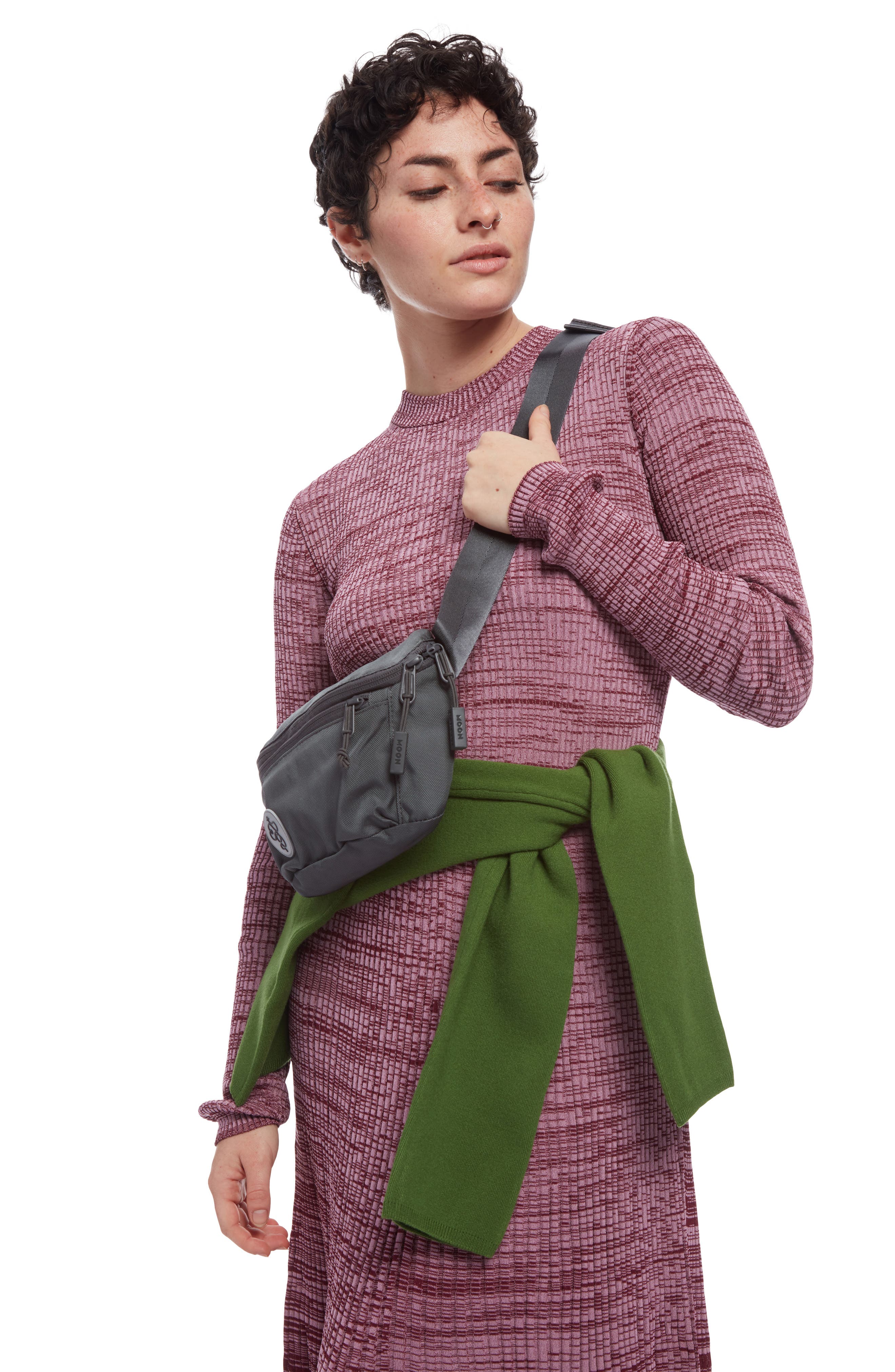 Baboon to the Moon Core Water Resistant Nylon Belt Bag, Alternate, color, Grey