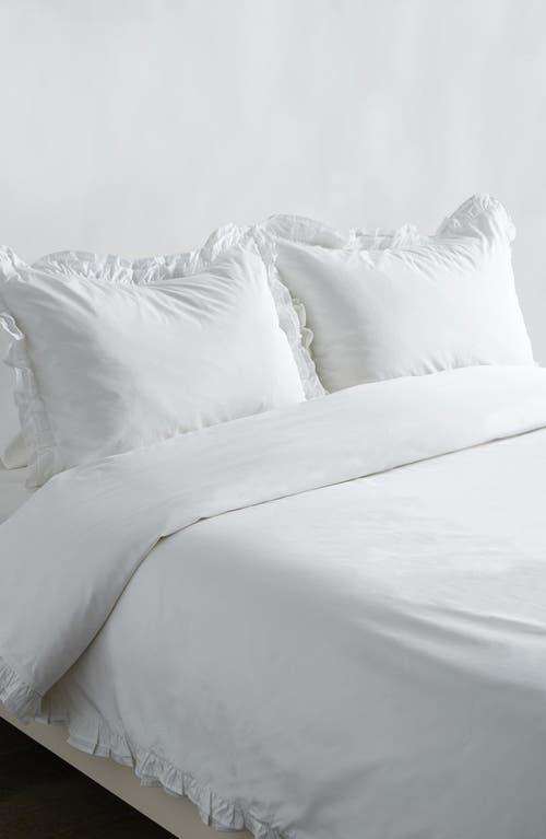 MELANGE HOME MELANGE HOME PERCALE COTTON DOUBLE RUFFLE DUVET SET