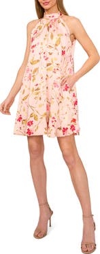 CeCe Floral Bow Back Sleeveless Minidress