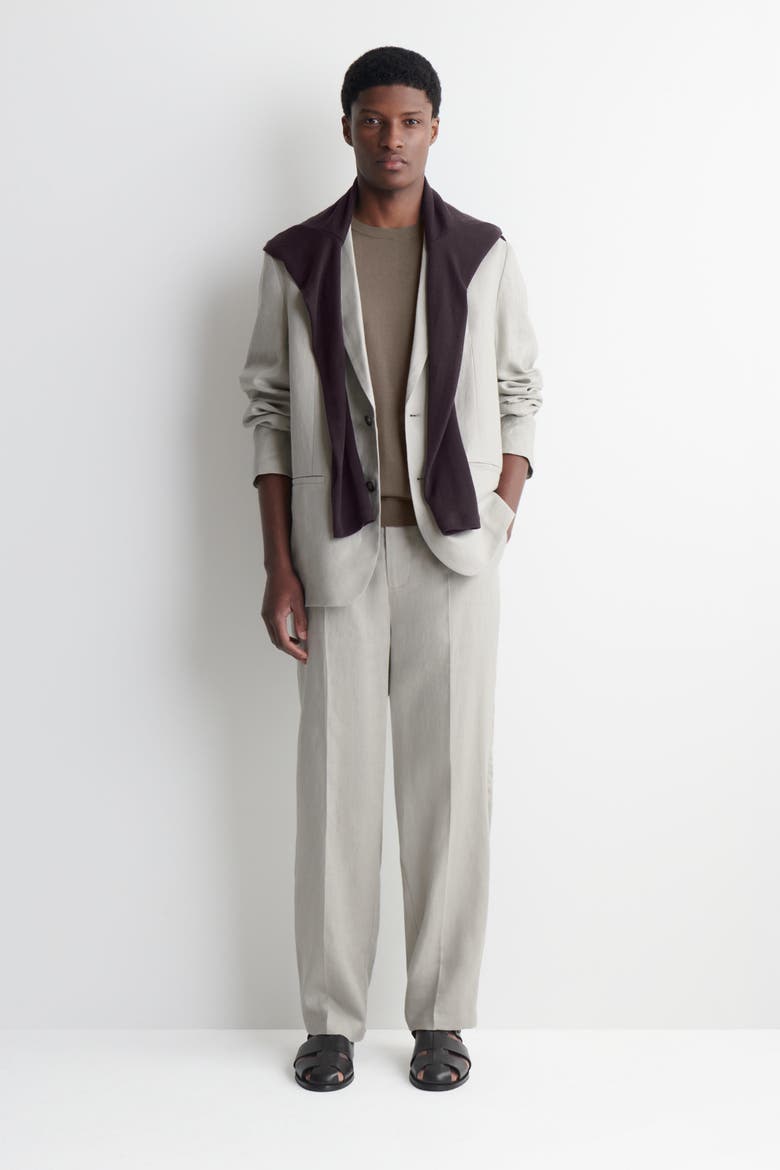 Relaxed Linen Tapered Pants, Main, color, PALE PISTACHIO