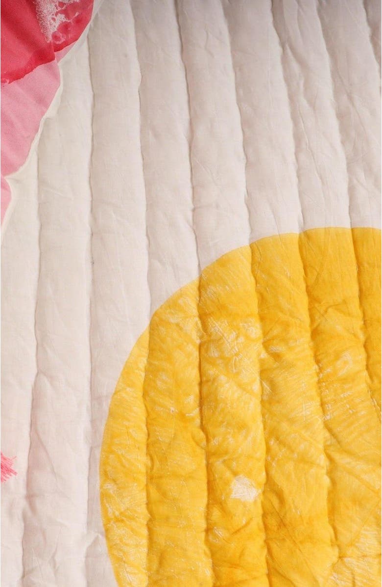 CQC LA Dune Quilt Bedding Set with 2 Shams, Alternate, color, Pink,Yellow, White