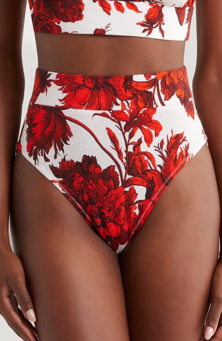 KILO BRAVA High Waist Lounge Briefs, Main, color, Chippendale Floral