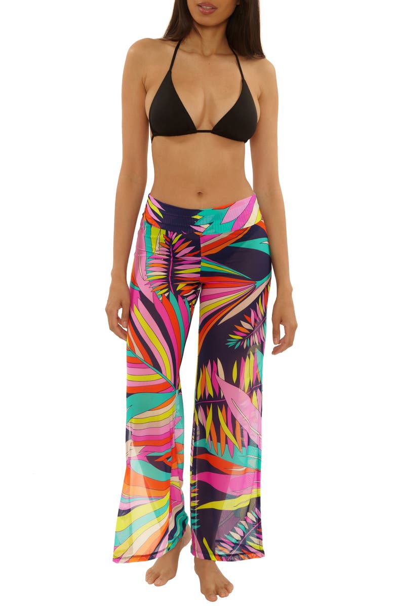 Trina Turk Paralia Mesh Cover-Up Pants, Main, color, Multi