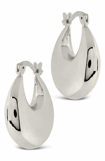 Sterling Forever Brooklyn Chunky Tube Hoop Earrings