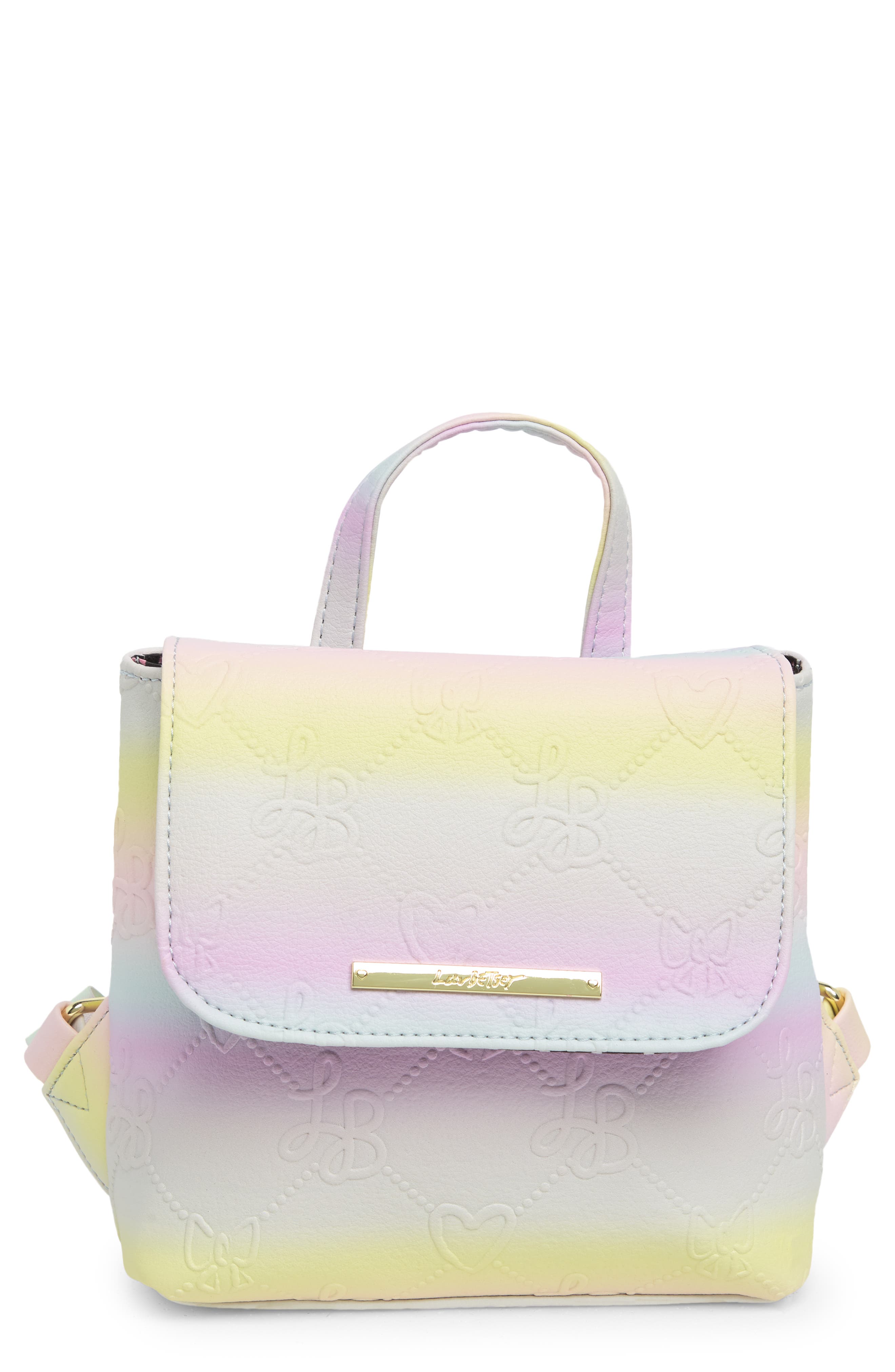 Betsey Johnson Logo Mini Backpack, Main, color, 