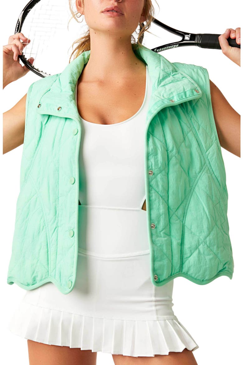 Quinn Quilted Crop Puffer Vest, Alternate, color, HOLLY
