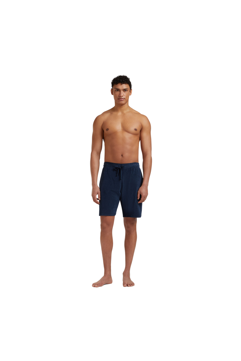 Men's Solid Organic Terry Bermuda Shorts, Alternate, color, BLEU MARINE