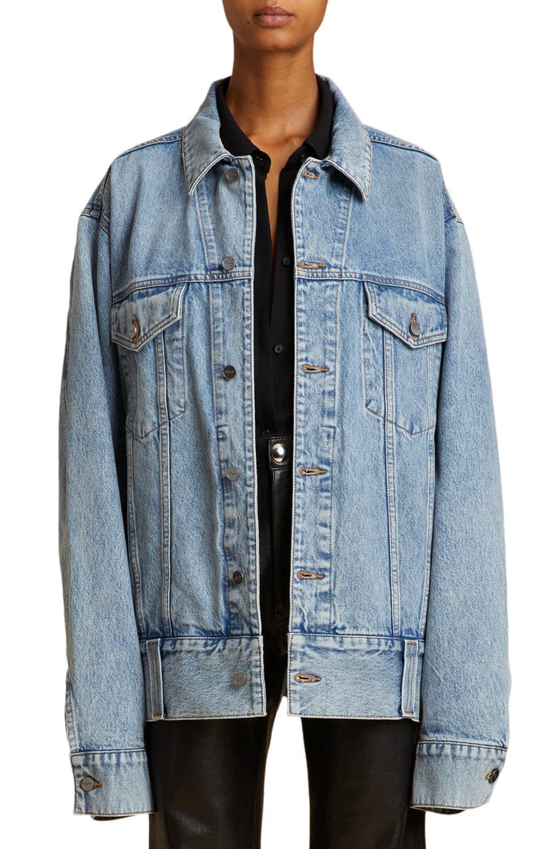 Khaite Grizzo Oversize Denim Jacket, Main, color, 