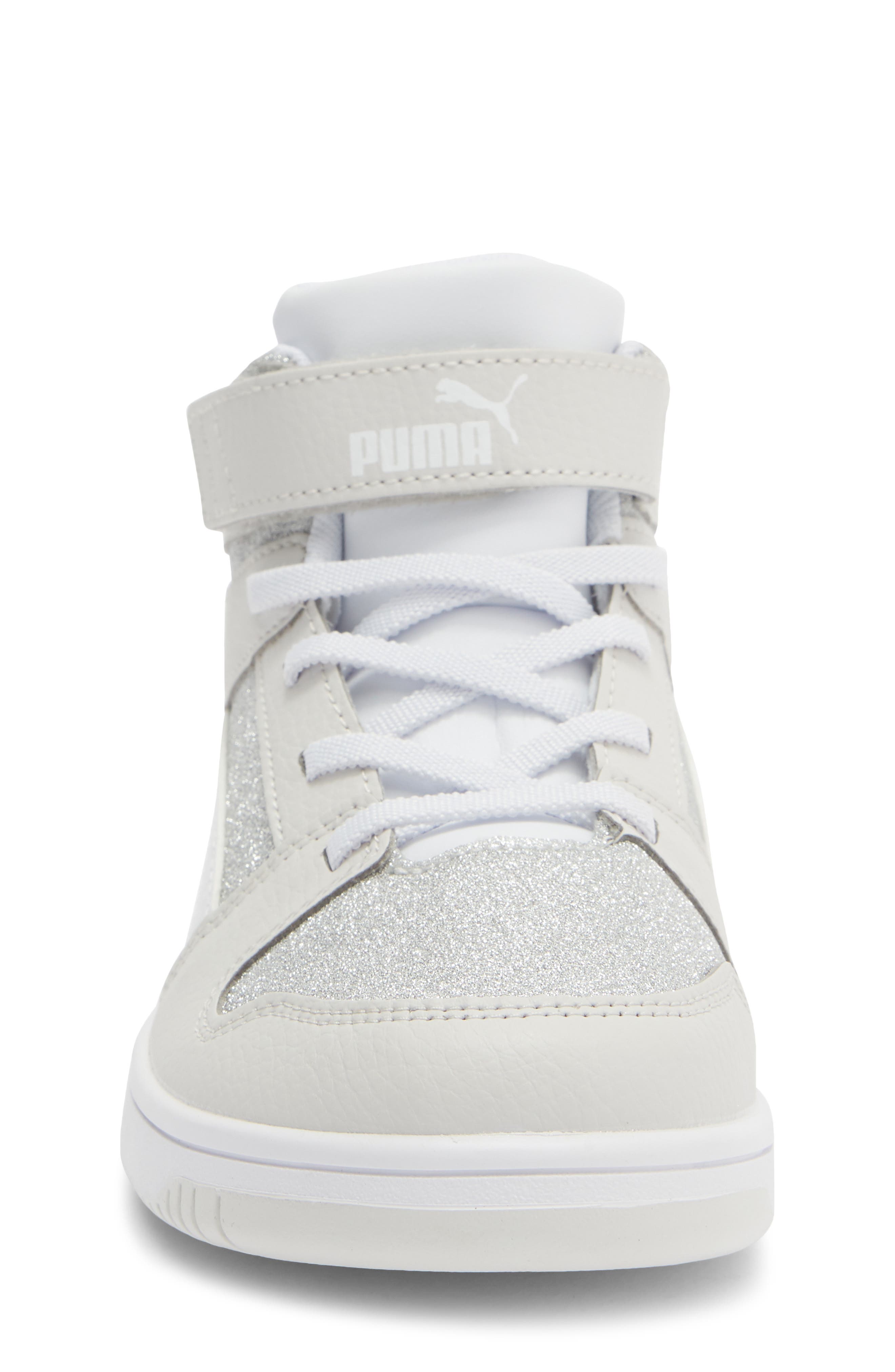 Kids' Rebound Layup Glitz Sneaker, Alternate, color, FEATHER GRAY/ WHITE/ SILVER