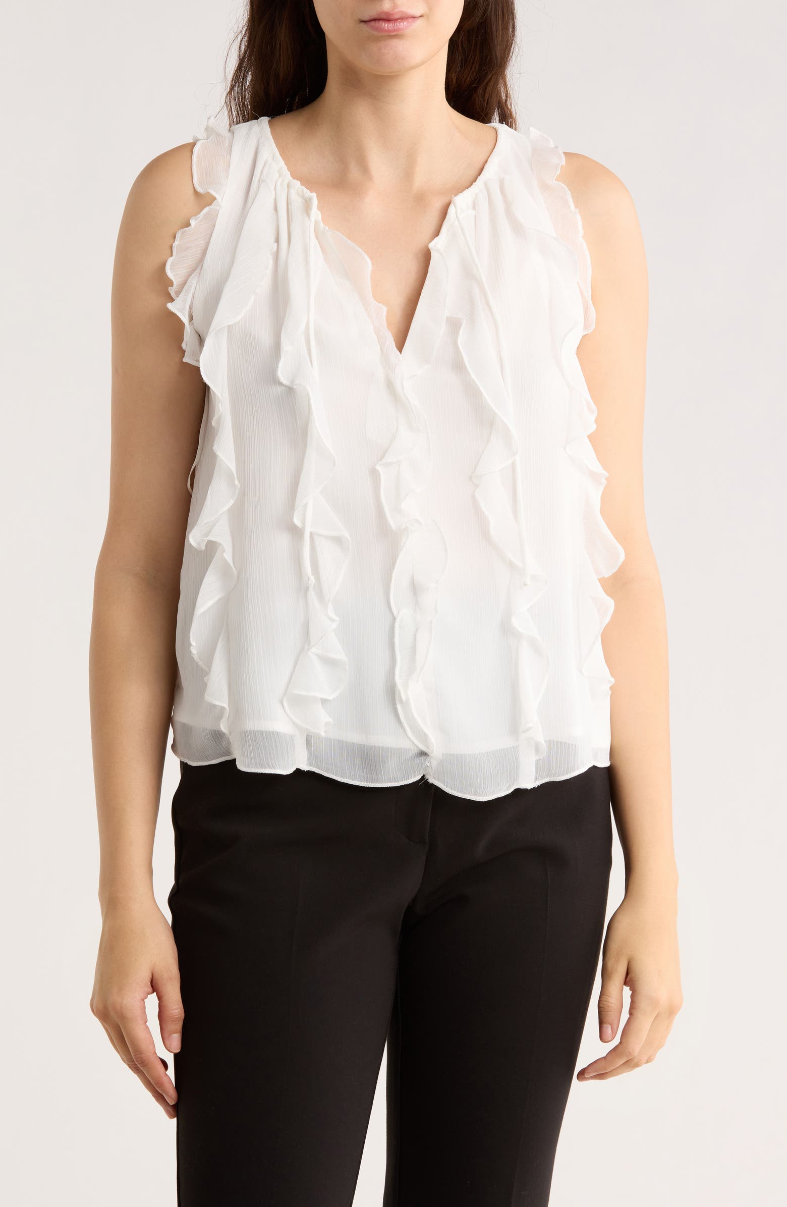 Sleeveless Ruffle Halogen® Ruffle Sleeveless Top | Nordstromrack