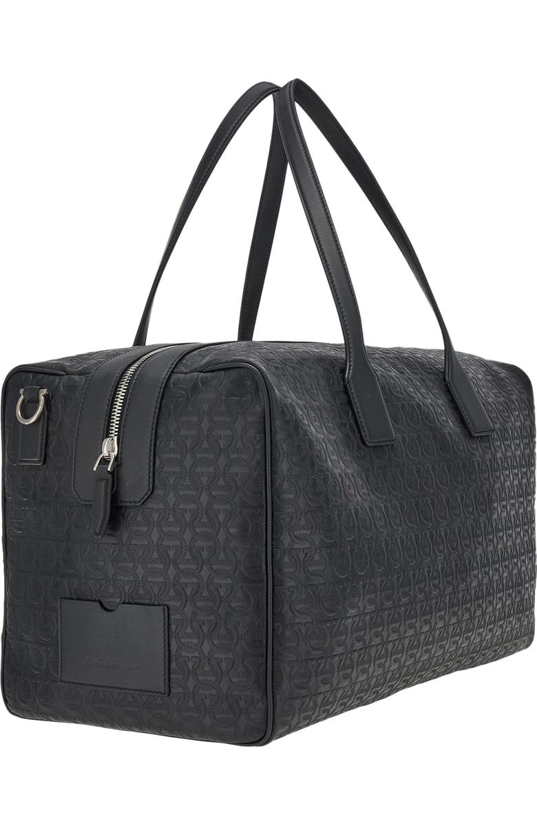 FERRAGAMO Travel Logo Embossed Leather Duffle Bag, Alternate, color,