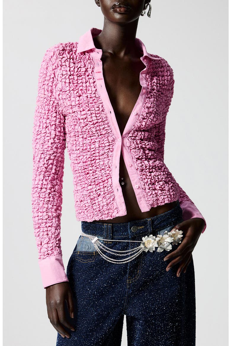 Textured Shirt, Main, color, PINK