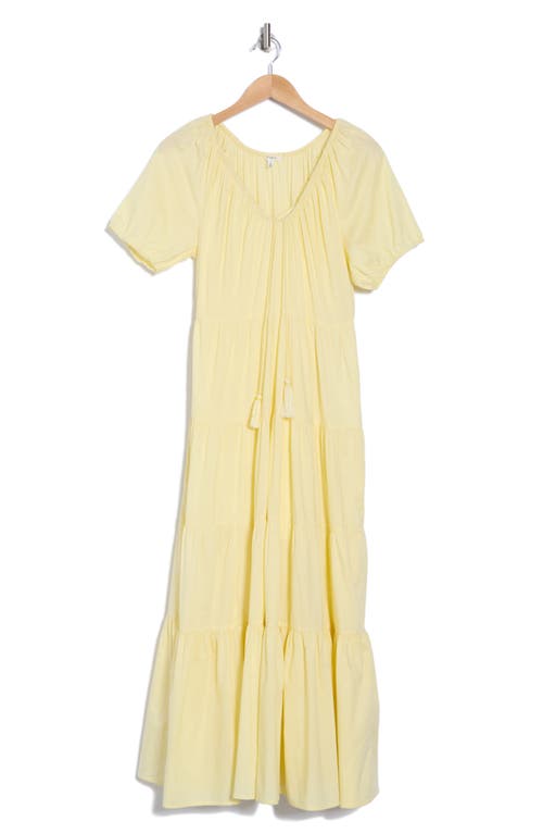 MAISIE MAISIE SHORT SLEEVE TIERED COTTON MIDI DRESS 