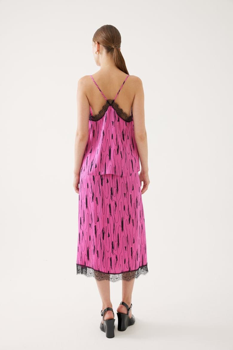 Printed Spaghetti Strap Blouse, Alternate, color, FUCHSIA-BLACK