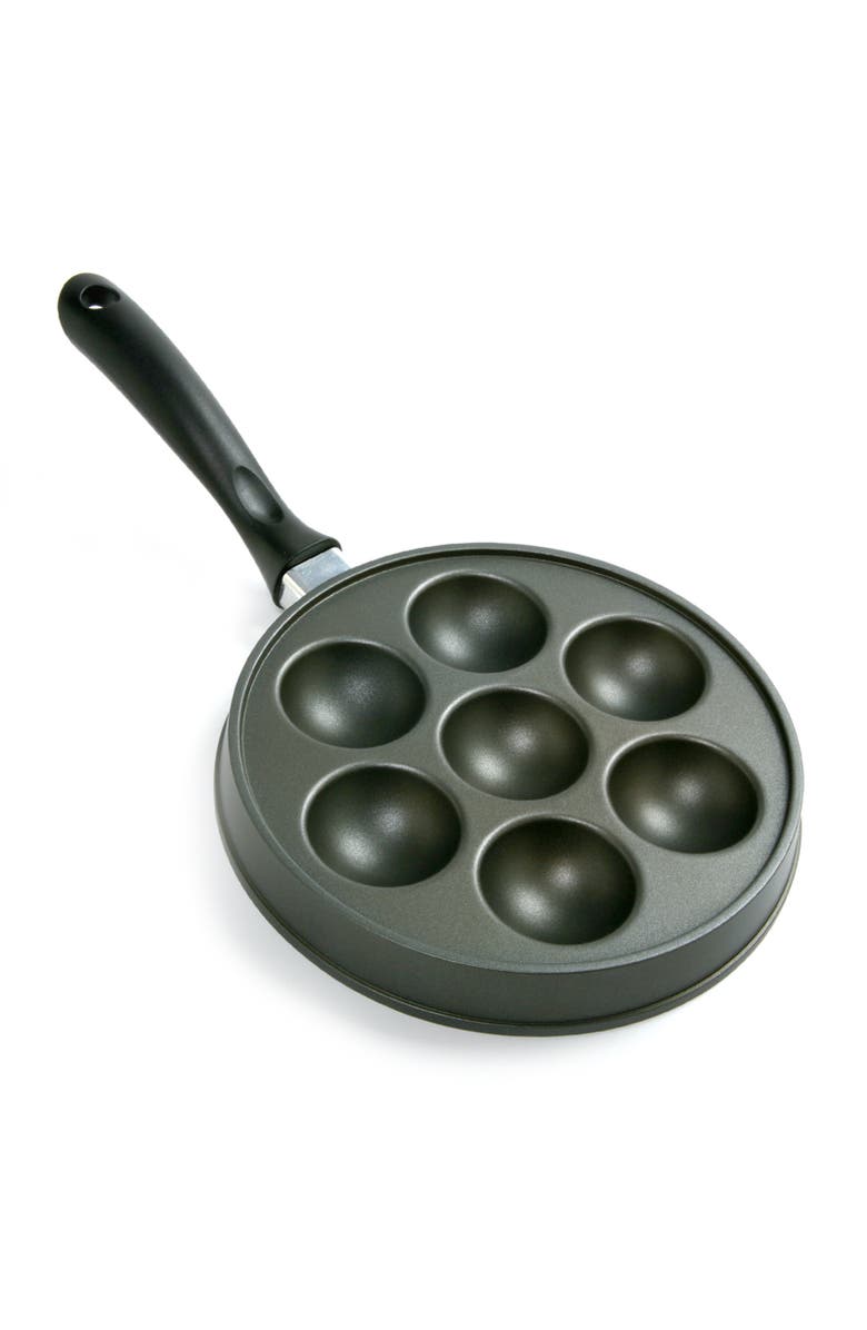 Norpro Stuffed Aebleskiver Pancake Pan with 2.25-Inch Cavities, Main, color, Black