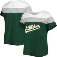 PROFILE Women's White/Green Oakland Athletics Plus Size Colorblock T-Shirt