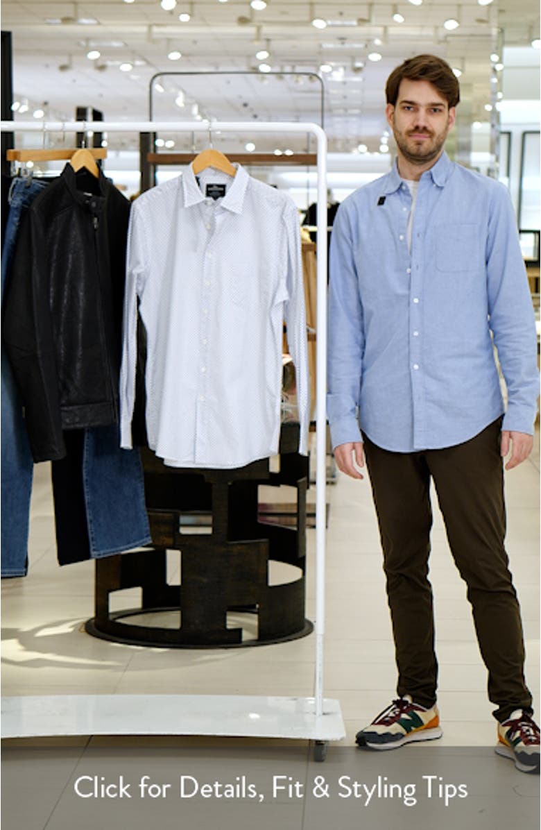 Samson Bay Sports Fit Diamond Print Cotton Button-Up Shirt, sales video thumbnail