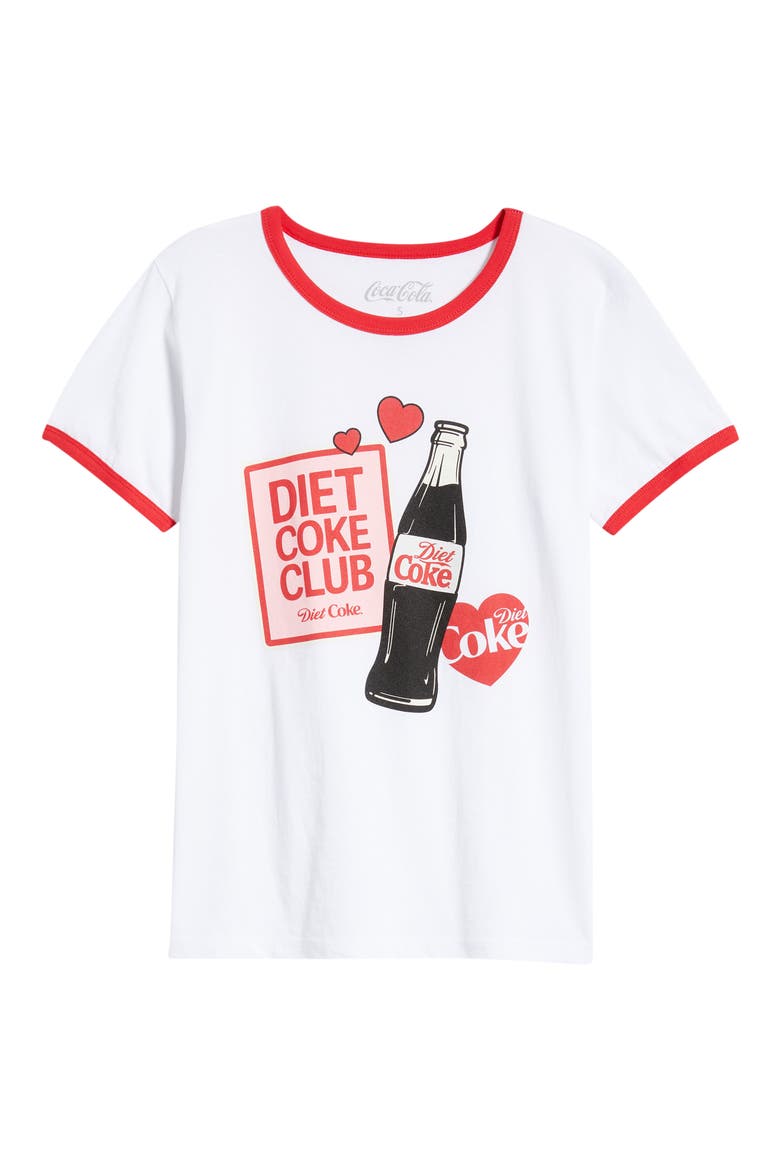 Diet Coke Stickers Graphic Cotton T-Shirt, Alternate, color, BRIGHT WHITE