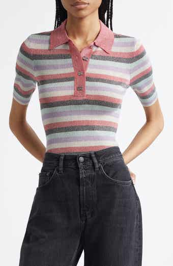 Sparkle Rib Stripe Polo