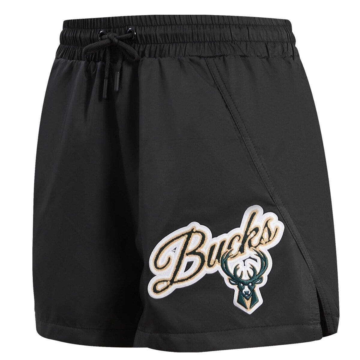 Women's Pro Standard  Black Milwaukee Bucks Script Woven Shorts - image 2