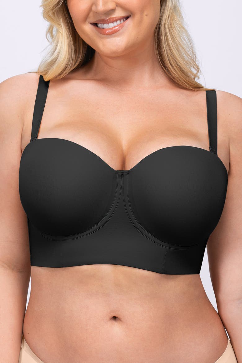 Strapless Convertible Underwire Bra Full Coverage, Alternate, color, Black